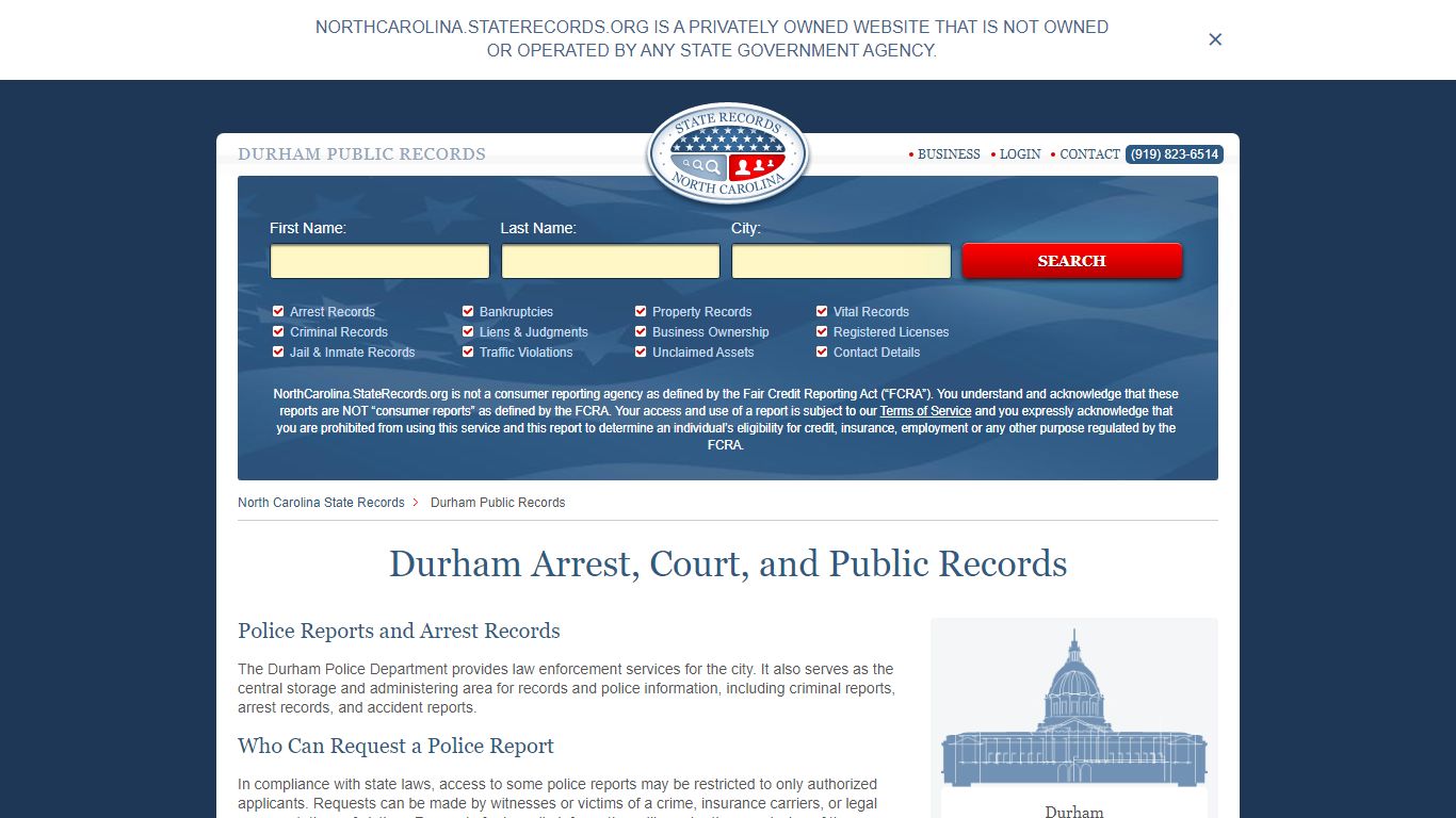 Durham Arrest and Public Records | North Carolina ...