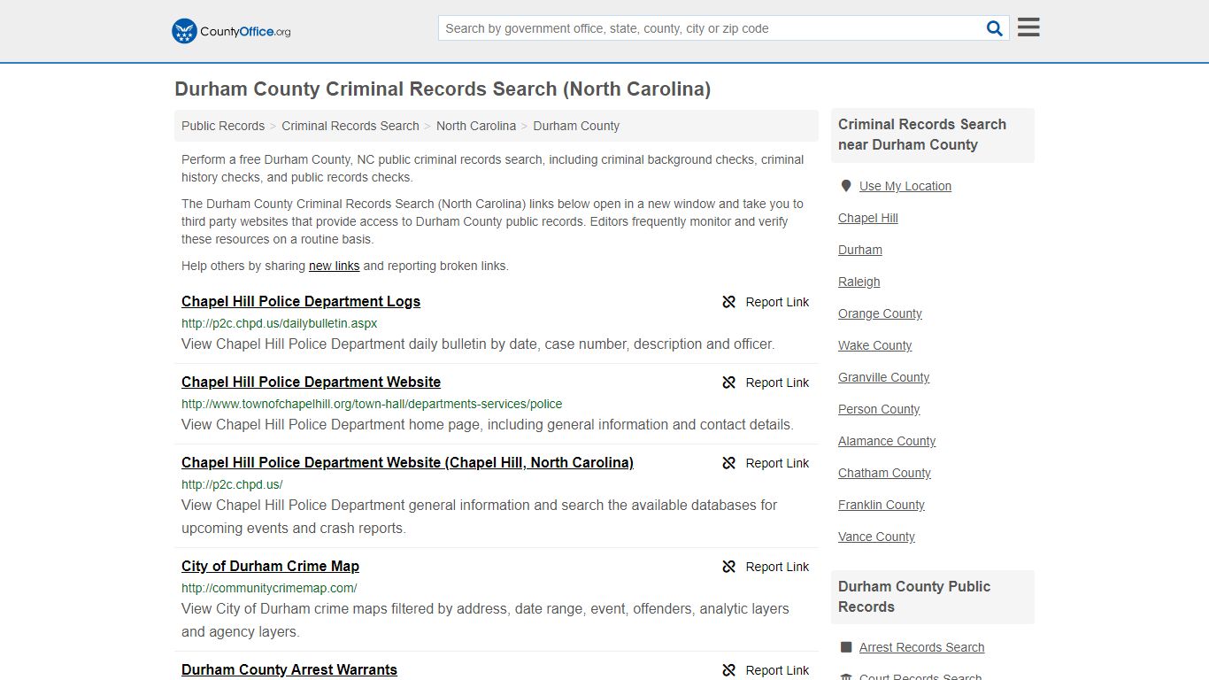 Criminal Records Search - Durham County, NC (Arrests ...